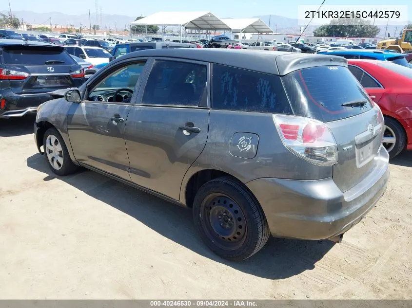 2005 Toyota Corolla Matrix Xr VIN: 2T1KR32E15C442579 Lot: 40246530