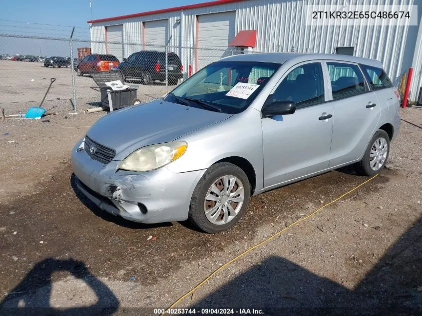 2005 Toyota Matrix VIN: 2T1KR32E65C486674 Lot: 40253744