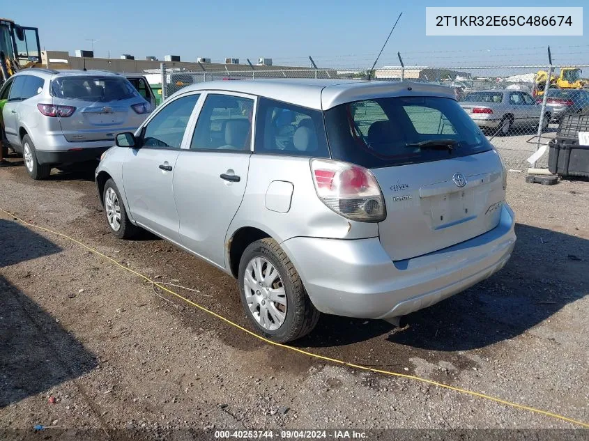 2005 Toyota Matrix VIN: 2T1KR32E65C486674 Lot: 40253744