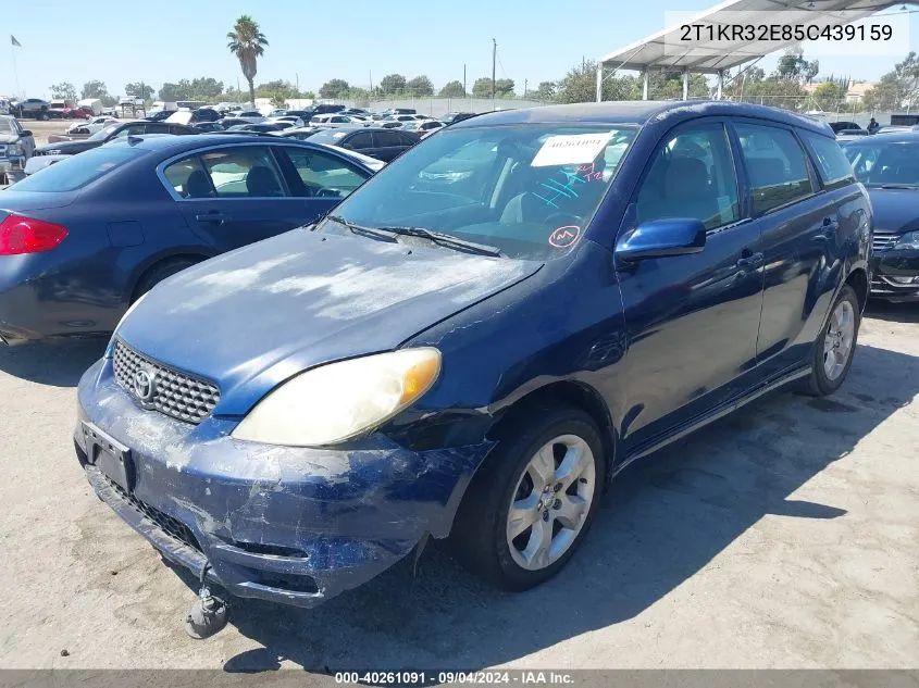 2005 Toyota Matrix Xr VIN: 2T1KR32E85C439159 Lot: 40261091