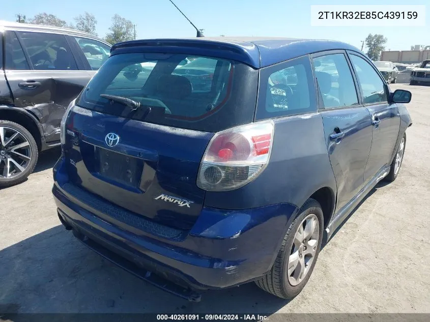 2005 Toyota Matrix Xr VIN: 2T1KR32E85C439159 Lot: 40261091