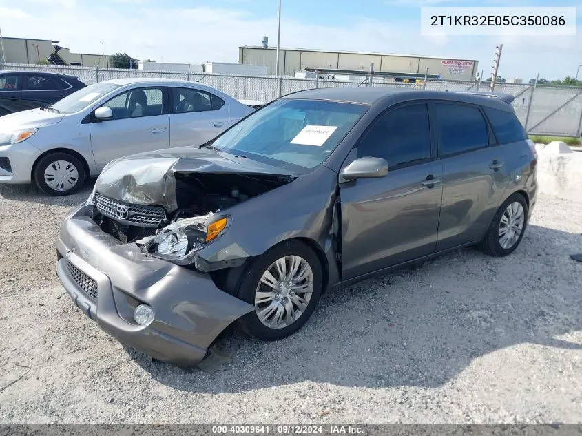 2005 Toyota Corolla Matrix Xr VIN: 2T1KR32E05C350086 Lot: 40309641