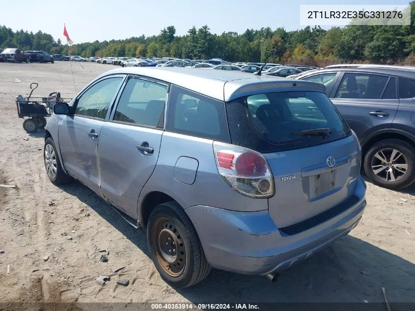 2005 Toyota Matrix VIN: 2T1LR32E35C331276 Lot: 40353914