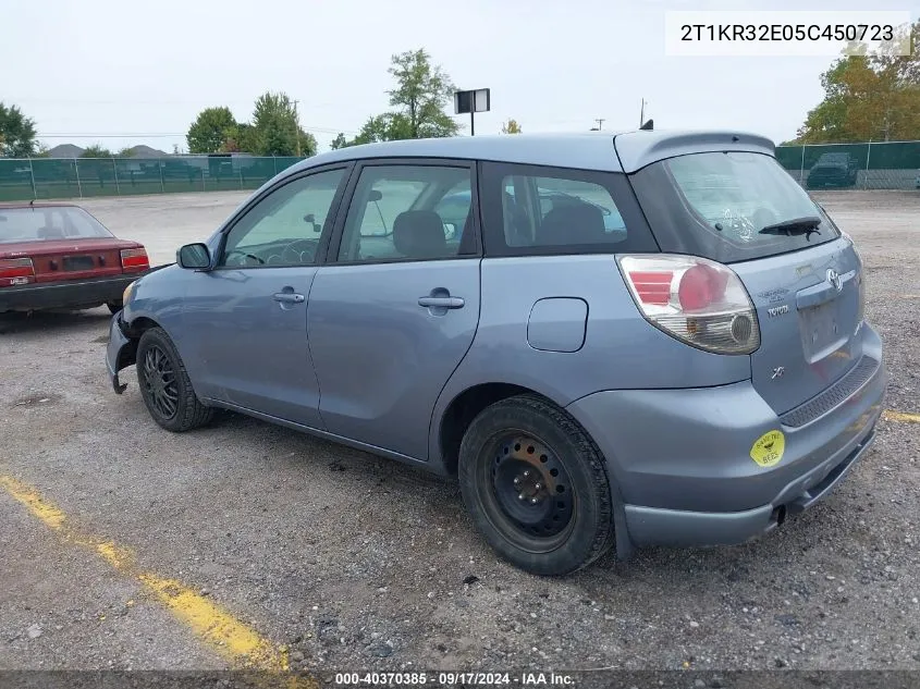 2005 Toyota Matrix Xr VIN: 2T1KR32E05C450723 Lot: 40370385