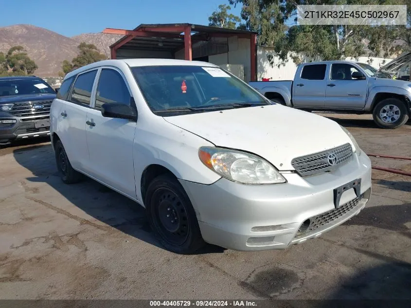 2005 Toyota Matrix VIN: 2T1KR32E45C502967 Lot: 40405729