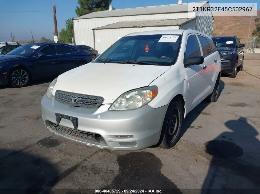 2005 Toyota Matrix VIN: 2T1KR32E45C502967 Lot: 40405729