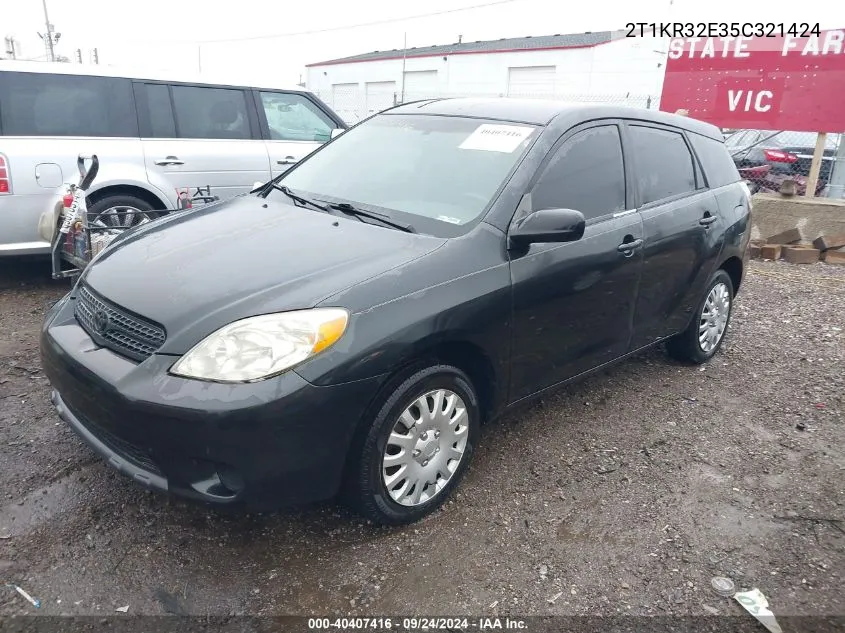 2005 Toyota Matrix Xr VIN: 2T1KR32E35C321424 Lot: 40407416