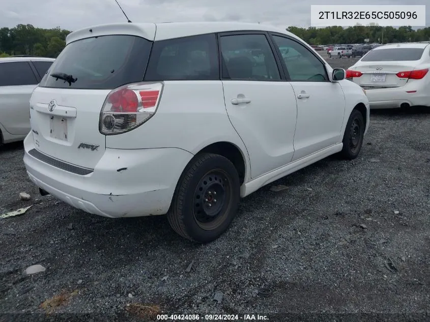 2005 Toyota Matrix Xr VIN: 2T1LR32E65C505096 Lot: 40424086