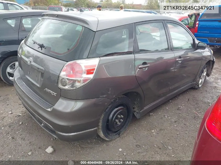 2005 Toyota Matrix Xr VIN: 2T1KR32E45C347921 Lot: 40449486