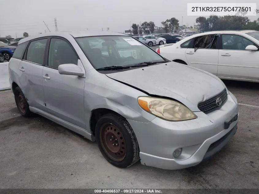 2005 Toyota Matrix Xr VIN: 2T1KR32E75C477501 Lot: 40456537