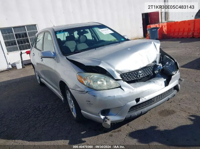 2005 Toyota Matrix Xr VIN: 2T1KR30E05C483143 Lot: 40470360