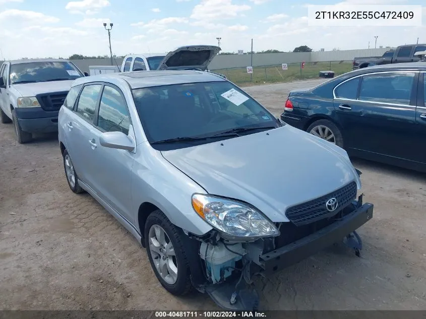 2005 Toyota Matrix Xr VIN: 2T1KR32E55C472409 Lot: 40481711