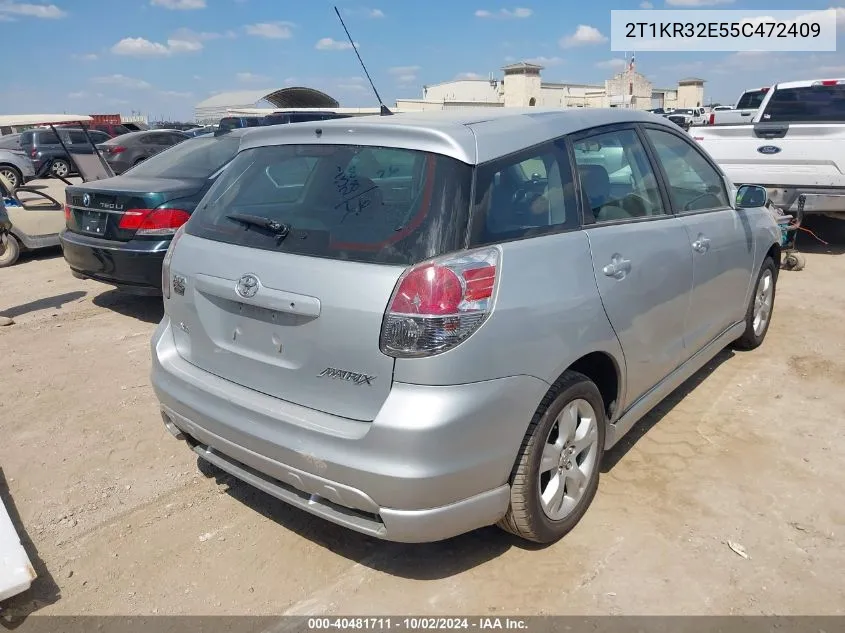 2005 Toyota Matrix Xr VIN: 2T1KR32E55C472409 Lot: 40481711