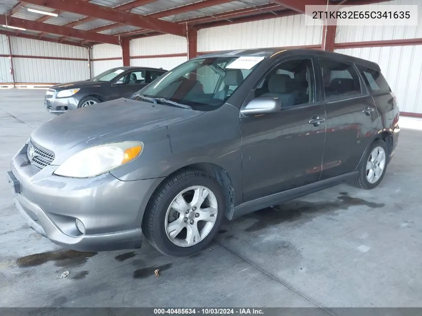 2005 Toyota Matrix Xr VIN: 2T1KR32E65C341635 Lot: 40485634