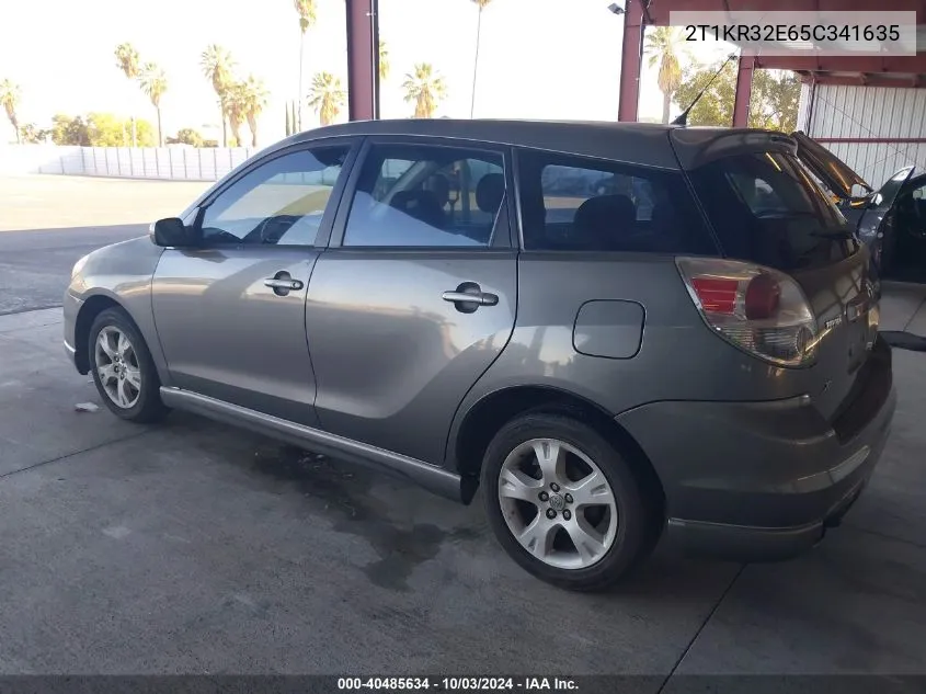 2005 Toyota Matrix Xr VIN: 2T1KR32E65C341635 Lot: 40485634