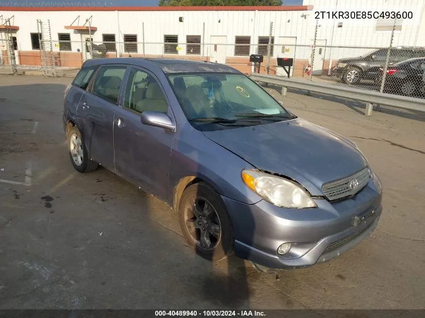 2005 Toyota Matrix Xr VIN: 2T1KR30E85C493600 Lot: 40489940