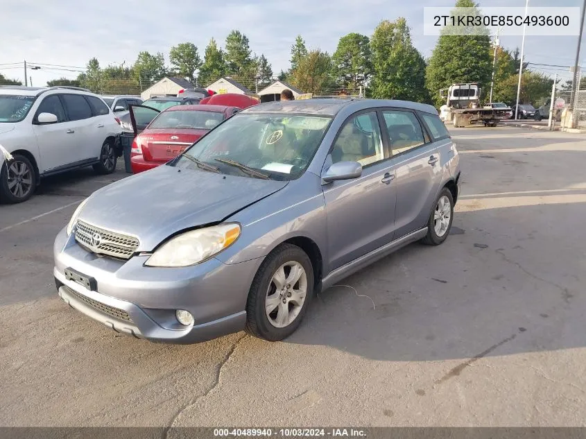 2005 Toyota Matrix Xr VIN: 2T1KR30E85C493600 Lot: 40489940