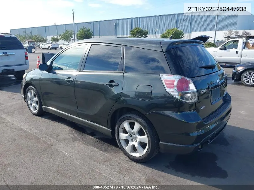 2005 Toyota Matrix Xrs VIN: 2T1KY32E75C447238 Lot: 40527479