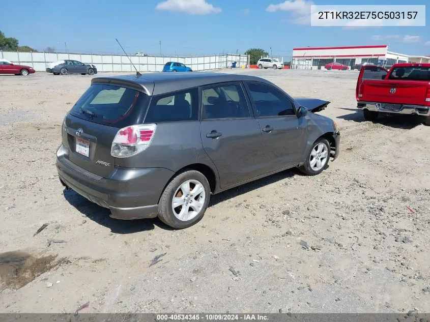 2005 Toyota Matrix Xr VIN: 2T1KR32E75C503157 Lot: 40534345