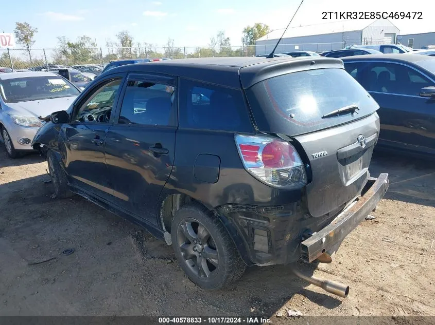 2005 Toyota Matrix Xr VIN: 2T1KR32E85C469472 Lot: 40578833