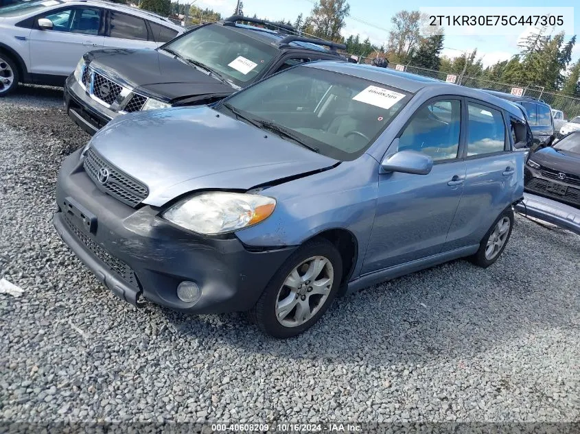 2005 Toyota Matrix Xr VIN: 2T1KR30E75C447305 Lot: 40608209