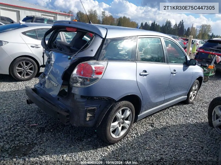 2005 Toyota Matrix Xr VIN: 2T1KR30E75C447305 Lot: 40608209