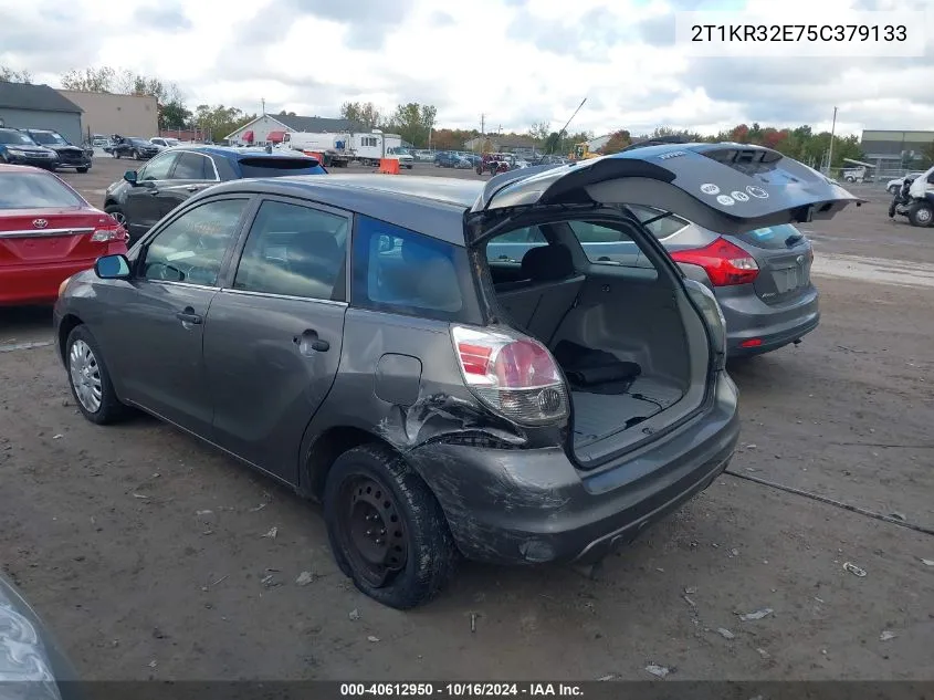 2005 Toyota Matrix VIN: 2T1KR32E75C379133 Lot: 40612950