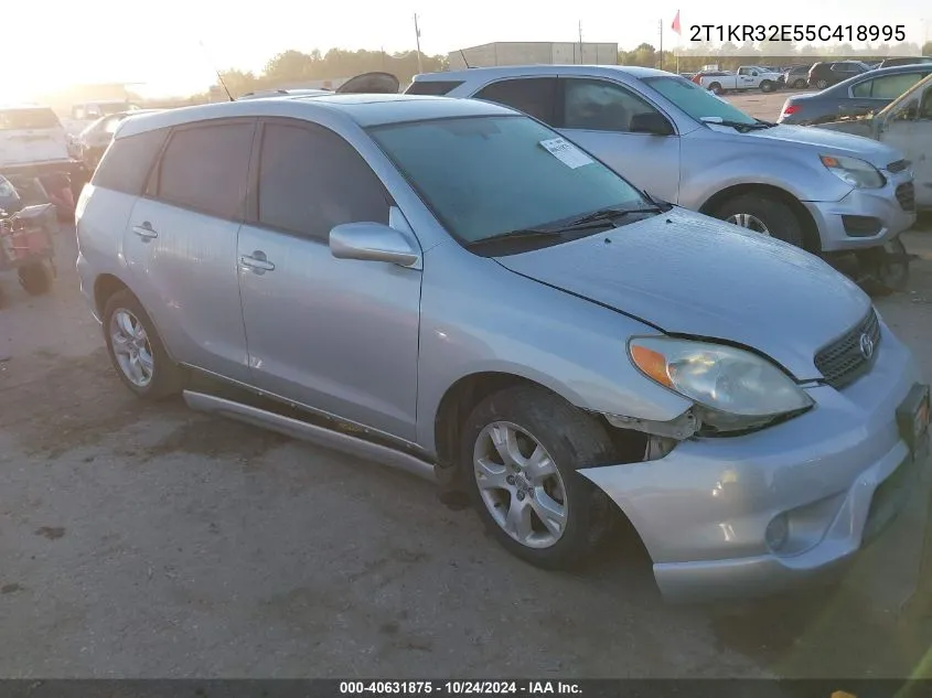 2005 Toyota Matrix Xr VIN: 2T1KR32E55C418995 Lot: 40631875