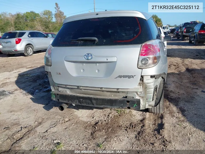 2005 Toyota Matrix Xr VIN: 2T1KR32E45C325112 Lot: 40685952