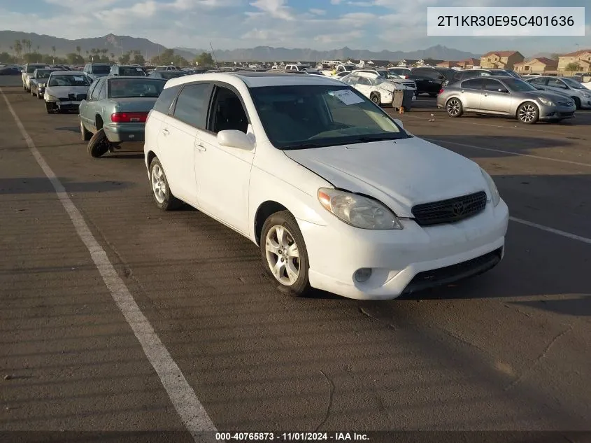 2005 Toyota Matrix Xr VIN: 2T1KR30E95C401636 Lot: 40765873