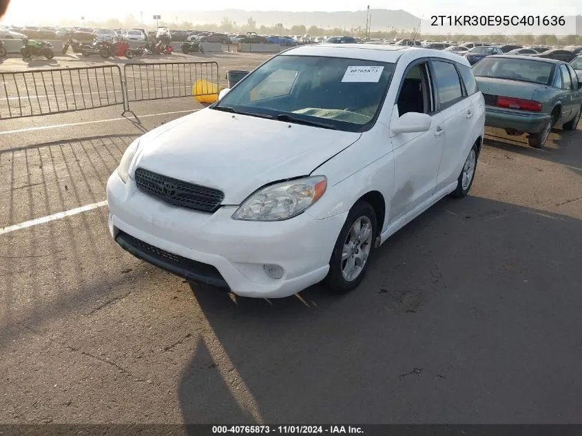 2005 Toyota Matrix Xr VIN: 2T1KR30E95C401636 Lot: 40765873