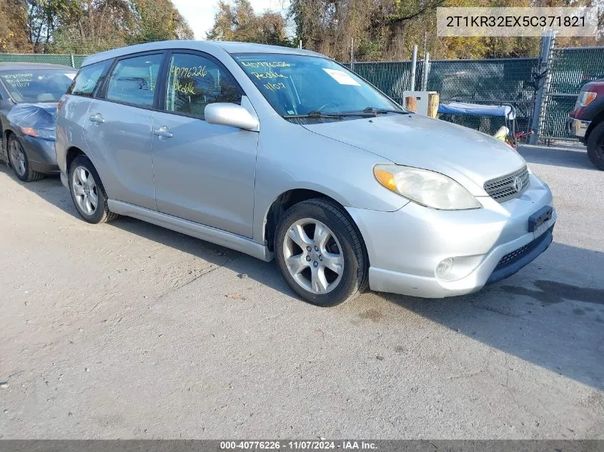 2005 Toyota Matrix Xr VIN: 2T1KR32EX5C371821 Lot: 40776226