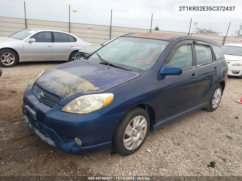 2005 Toyota Matrix Xr VIN: 2T1KR32E35C372437 Lot: 40789407