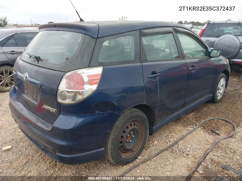 2005 Toyota Matrix Xr VIN: 2T1KR32E35C372437 Lot: 40789407