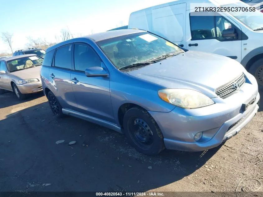 2005 Toyota Matrix Xr VIN: 2T1KR32E95C370658 Lot: 40820543