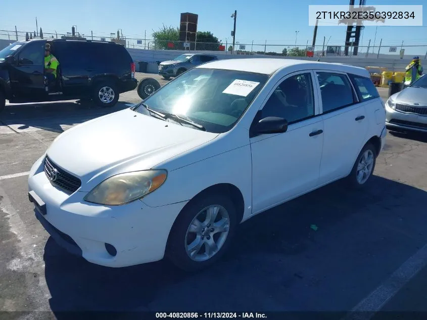 2005 Toyota Matrix VIN: 2T1KR32E35C392834 Lot: 40820856