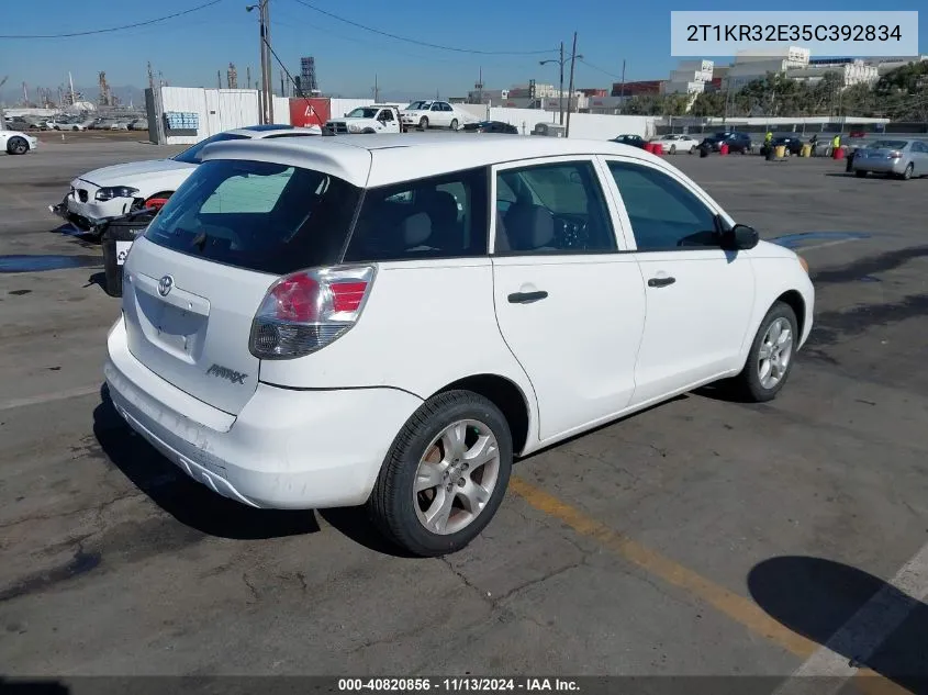 2005 Toyota Matrix VIN: 2T1KR32E35C392834 Lot: 40820856