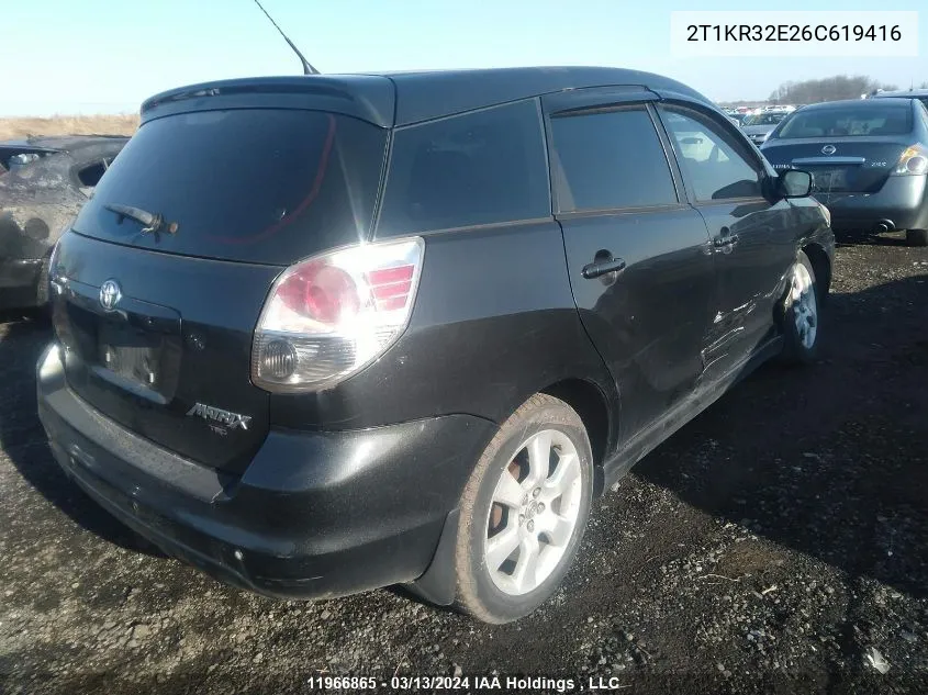 2006 Toyota Corolla Matrix Xr VIN: 2T1KR32E26C619416 Lot: 11966865