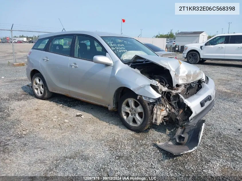 2006 Toyota Corolla Matrix Xr VIN: 2T1KR32E06C568398 Lot: 12097978