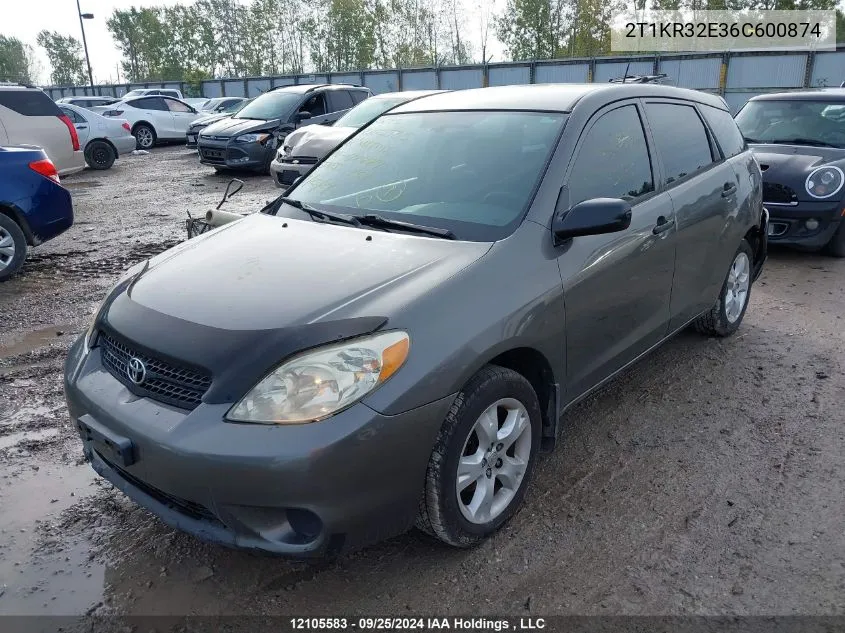 2006 Toyota Matrix Wagon VIN: 2T1KR32E36C600874 Lot: 12105583