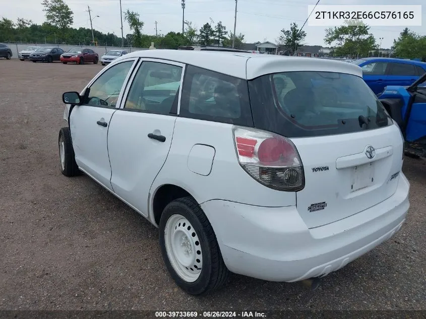 2006 Toyota Matrix VIN: 2T1KR32E66C576165 Lot: 39733669