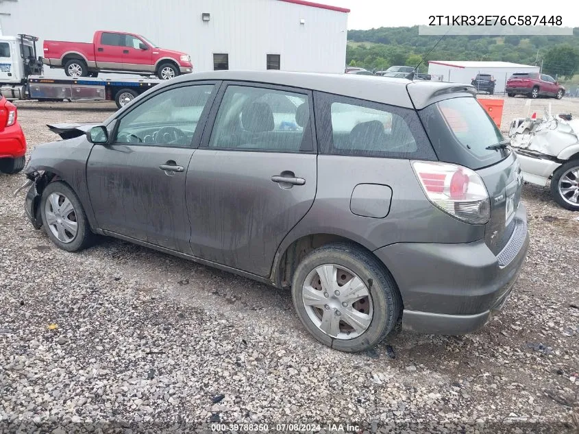 2006 Toyota Matrix Xr VIN: 2T1KR32E76C587448 Lot: 39788350