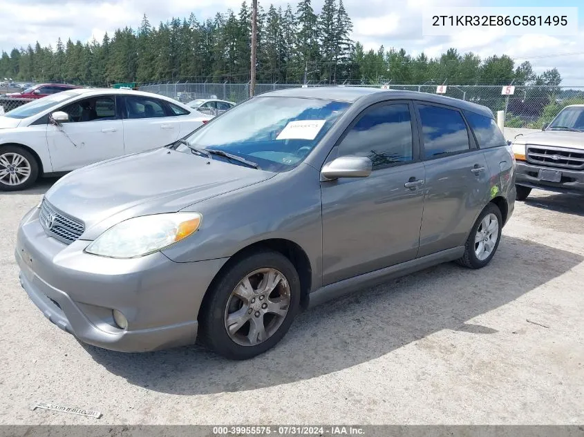 2006 Toyota Matrix Xr VIN: 2T1KR32E86C581495 Lot: 39955575