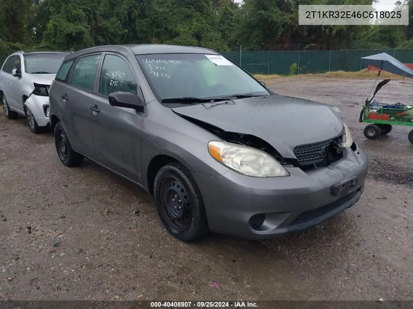 2006 Toyota Matrix VIN: 2T1KR32E46C618025 Lot: 40408907