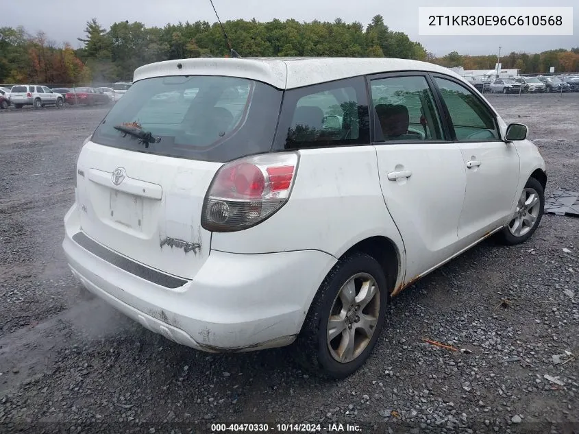 2006 Toyota Matrix Xr VIN: 2T1KR30E96C610568 Lot: 40470330