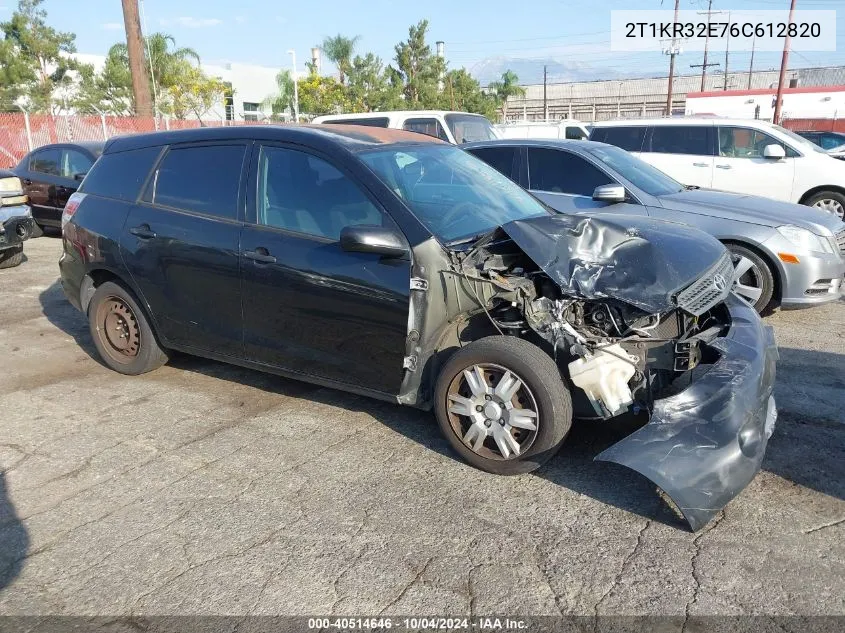 2006 Toyota Matrix VIN: 2T1KR32E76C612820 Lot: 40514646