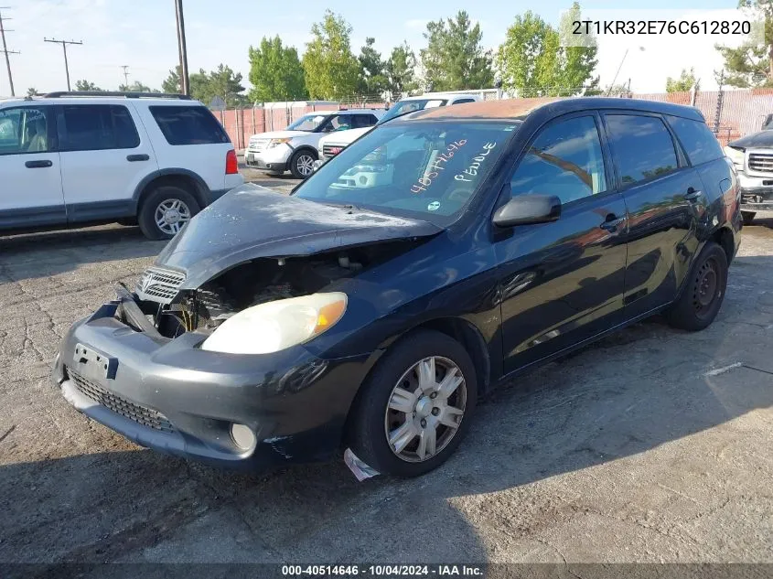 2006 Toyota Matrix VIN: 2T1KR32E76C612820 Lot: 40514646