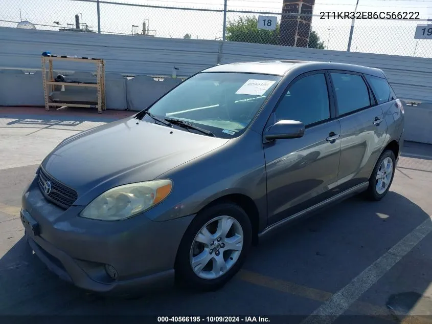 2006 Toyota Matrix Xr VIN: 2T1KR32E86C566222 Lot: 40566195