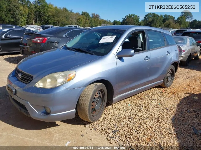 2006 Toyota Matrix Xr VIN: 2T1KR32E86C565250 Lot: 40591755