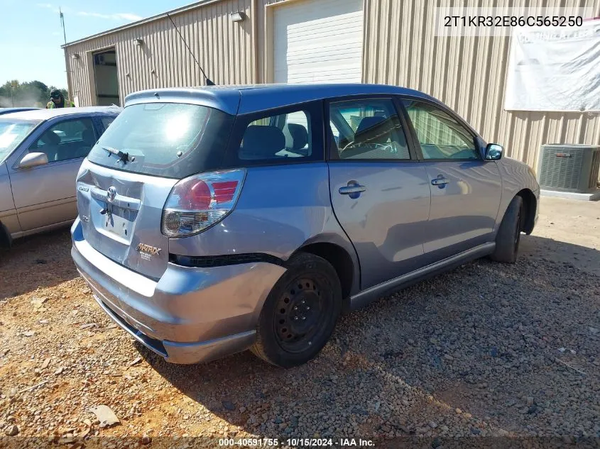 2006 Toyota Matrix Xr VIN: 2T1KR32E86C565250 Lot: 40591755